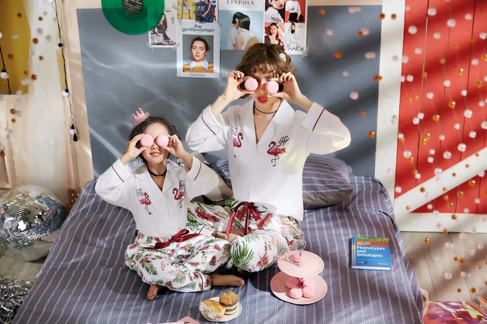 Пижамный комплект для маленьких девочек одежда мамы и дочки подходящая Пижама