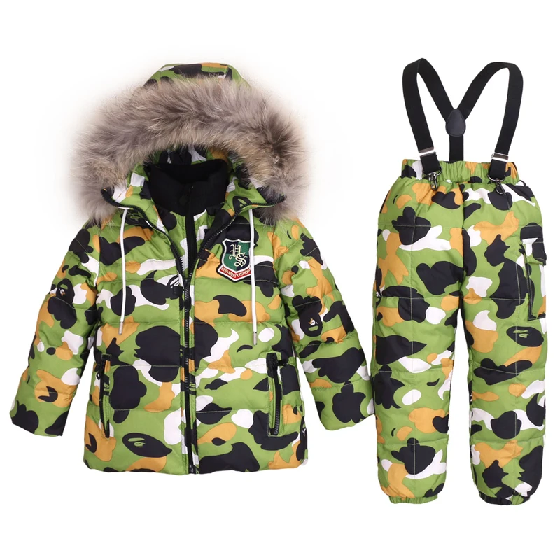 Зимний пуховик Парка для девочек и мальчиков Зимние куртки Комплект одежды детей