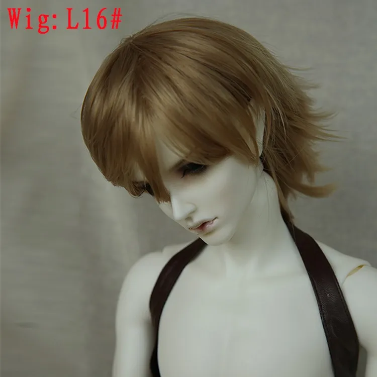 Парик для куклы BJD 1/3 высокая температура короткие волосы коричневый черный белый цвета для кукол плата дополнительная L16#22-24 см аксессуары для куклы