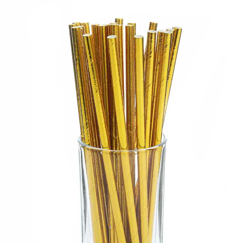 J straw 25pcs 6 шт. Золотые/серебряные жесткие бумажные Мини Вечерние коробки для попкорна, сумки для конфет, конфет, сувениров на свадьбу, день рождения, вечерние столовые приборы - Цвет: J straw 25pcs