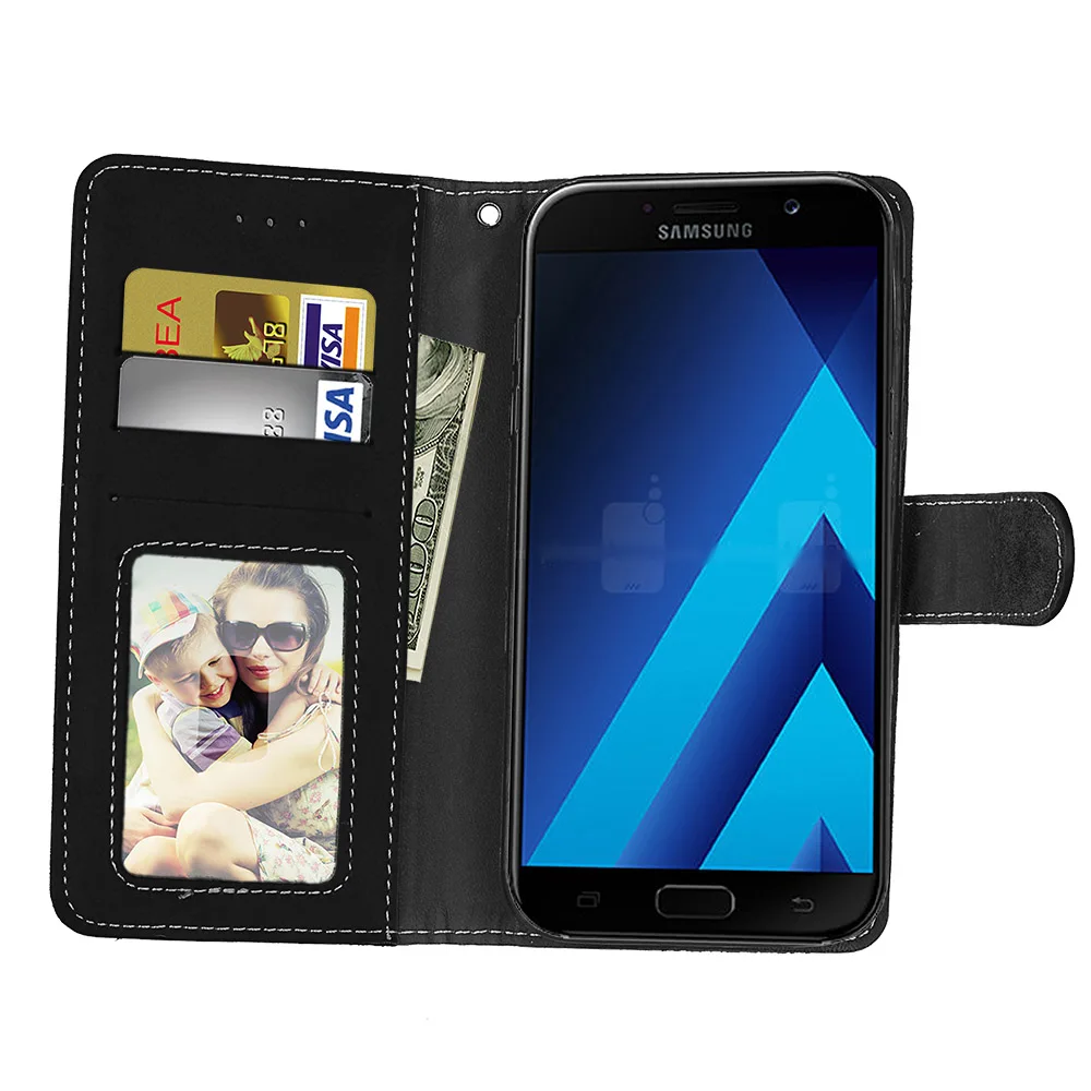 Для samsung Galaxy A7 чехол A720 чехол Роскошный флип из искусственной кожи Fundas для samsung A 7 чехол A 720 Coque 5,7 ''чехол для телефона s