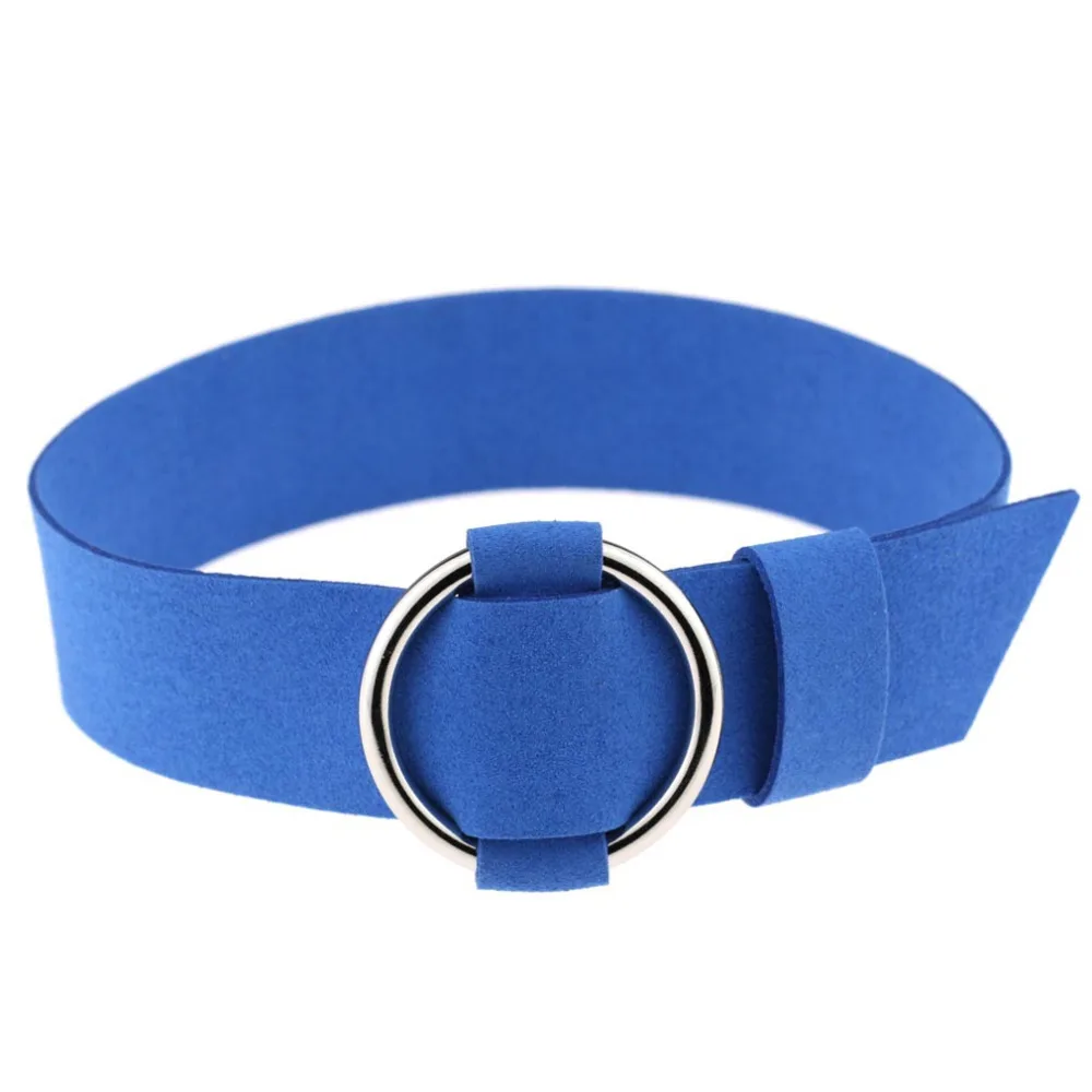 Hippie Classic Chic Dark Navy Blue Sky Soft Flannel Ban Round Charm Button Adjustable Wide Choker Necklaces for Women collier | Украшения и