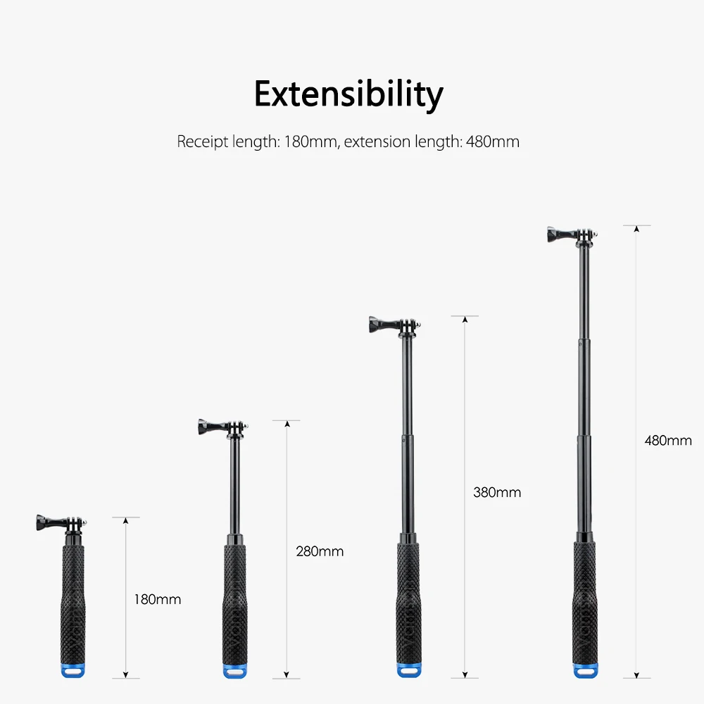 Vamson for Go Pro 6 Action Camera Surfing Diving Extendable Self selfie Stick Monopod For GoPro Hero 5 4 yi 4K | Электроника