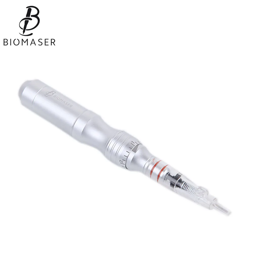 Цифровой аппарат для перманентного макияжа Biomaser MTS450, 7 дюймов, сенсорный экран с 2 перманентными ручками для макияжа, вращающиеся иглы 1R, педаль для ног
