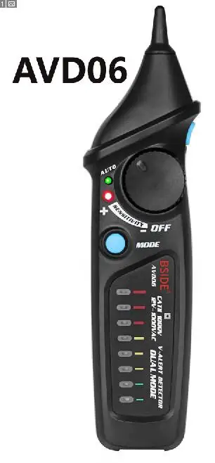 AVD06 Only BSIDE AVD06 Бесконтактный двойной режим AC Высокоточный детектор напряжения Тестер 12 В-1000 В ручка измеритель напряжения Разъем тестер AST01 - Цвет: AVD06 Only