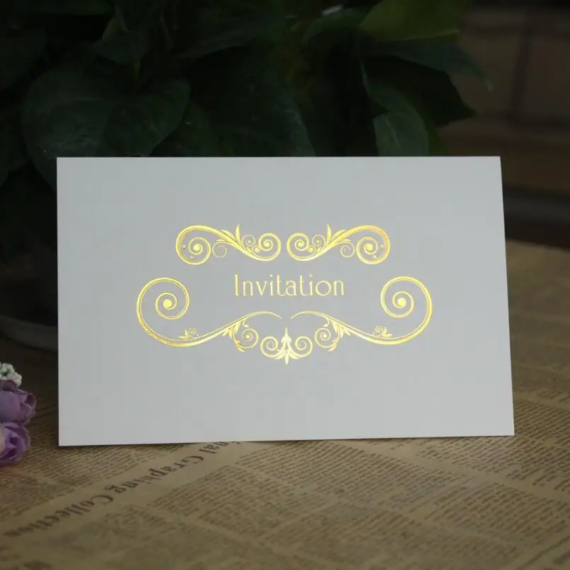 

Two Fold Pages Business Invitations Formal Wedding Birthday Party Invitation Card Blank Inside Page 20pcslot