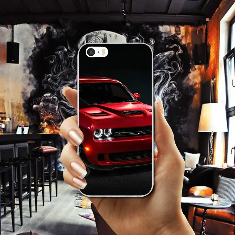 Super Car Dodge Challenger Srt Soft TPU Skin Mobile Phone Cases for iPhone X XR XS Max 6 6S plus 7 7Plus 8 8Plus SE 5 5S 5C 4S |