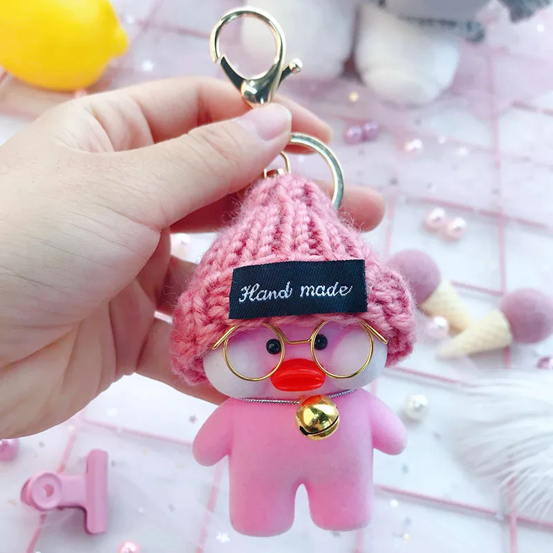 Новая сетка красная утка милый брелок кольцо Kawaii кафе Мими желтый брелок утка автомобиль игрушки брелок для детей подарок - Цвет: 5