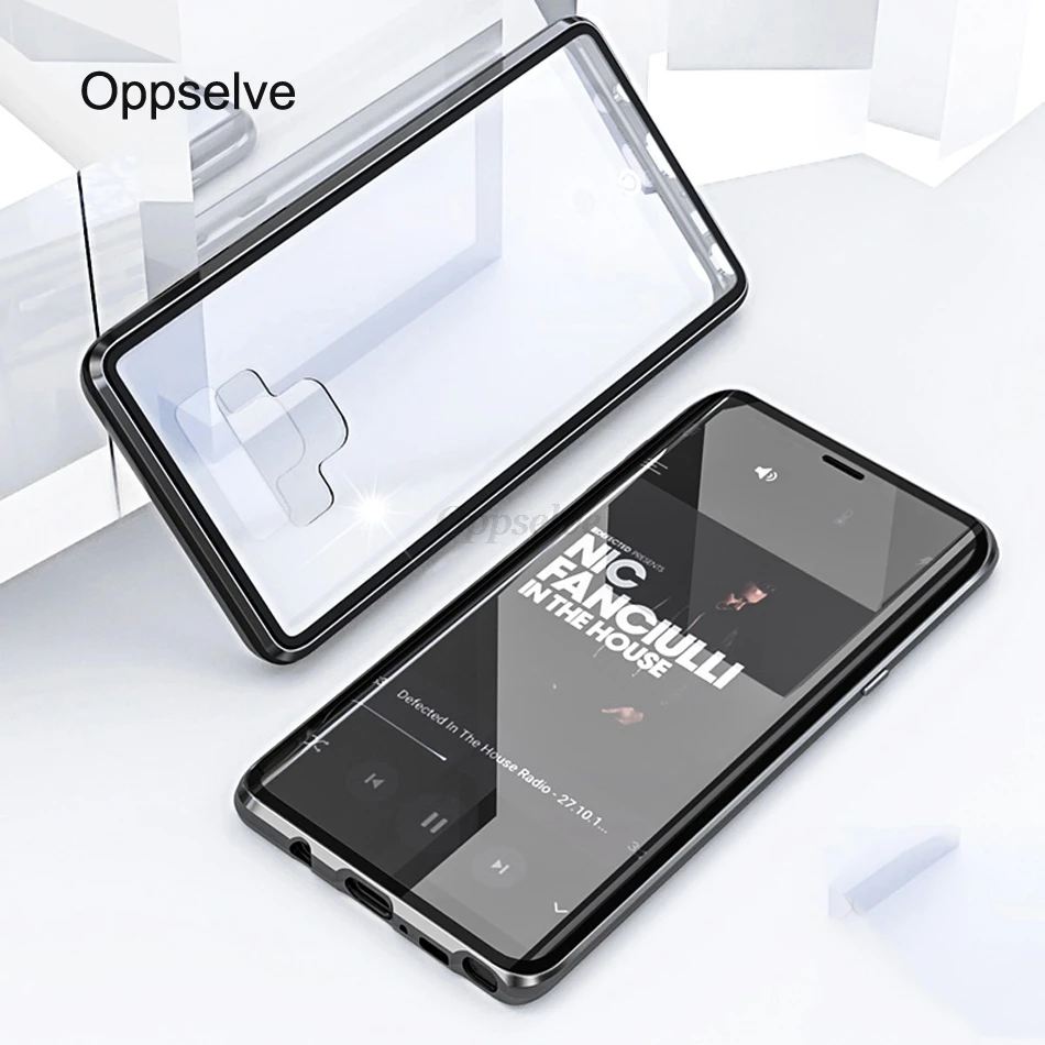 360 двухсторонняя, для стекла Магнитная Адсорбция чехол для samsung Galaxy S10 S9 S8 Plus+ Note 9 8 металлический магнит закаленное стекло Capinha
