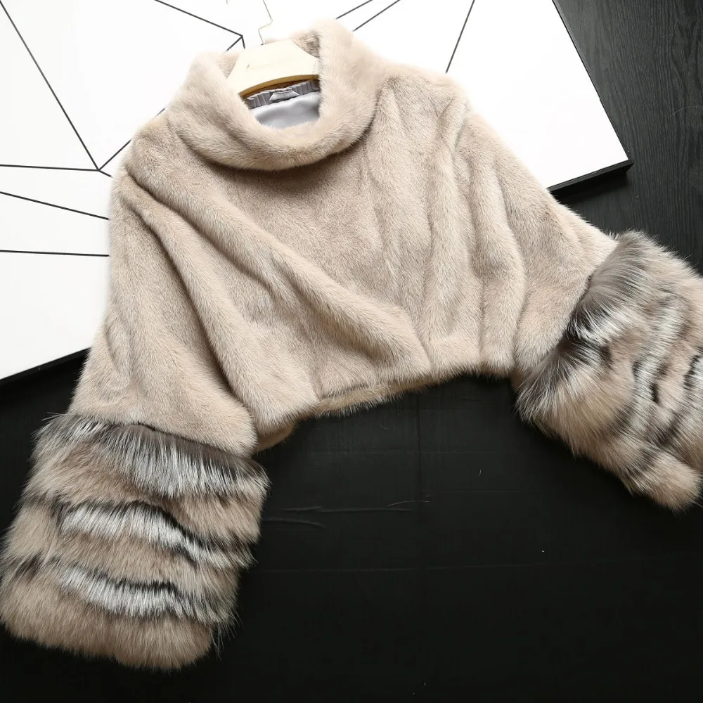 Женское роскошное пончо из меха норки красивая стильная Манжета Из Меха