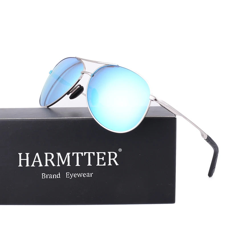 

new luxury brand design men Fashion Polarized PILOT outdoor men Driving car male sun glasses Driving H2O Blue SILVER UV400