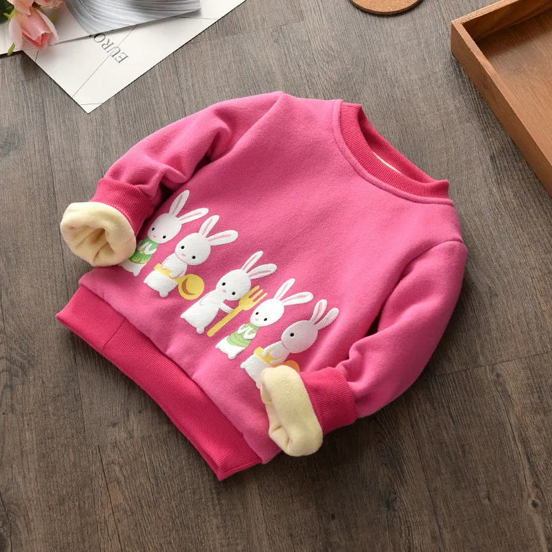 Свитшоты для маленьких девочек хлопковые милые зимние футболки с рисунком