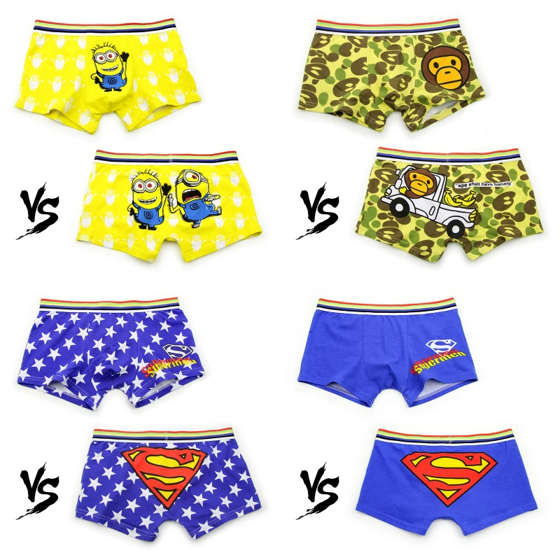 Cueca/боксеры с героями мультфильмов, хлопковое Брендовое нижнее белье для молодых мужчин, мужские трусы, мужское нижнее белье с Суперменом, мужские сексуальные трусы с суперменом