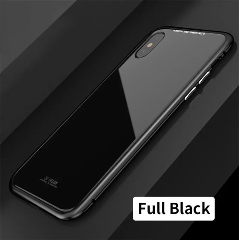 Магнитная Адсорбция чехол для iPhone X 7 8 плюс металлический корпус рамка крышка Закаленное стекло для iPhone 6S 7 8 плюс изысканные чехлы