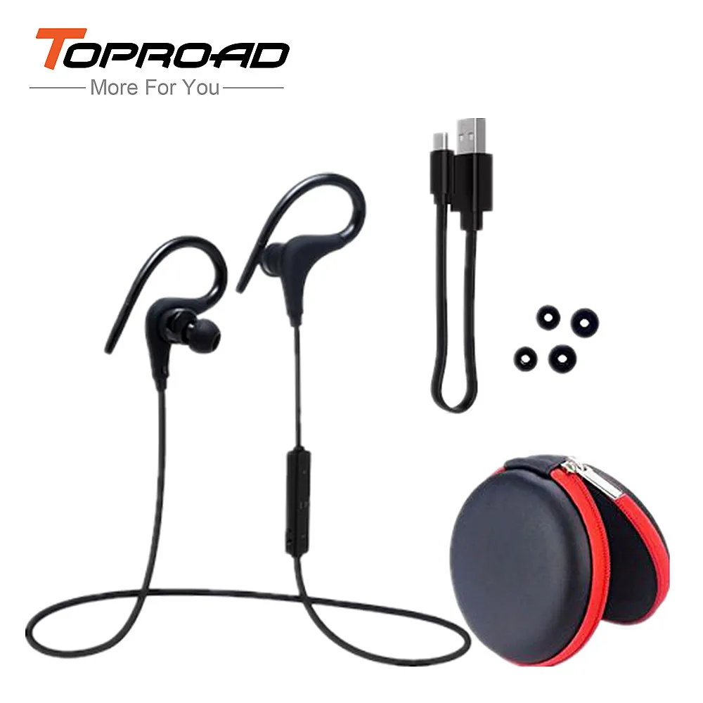 Беспроводные Bluetooth наушники TOPROAD спортивные стерео с микрофоном шумоподавляющая
