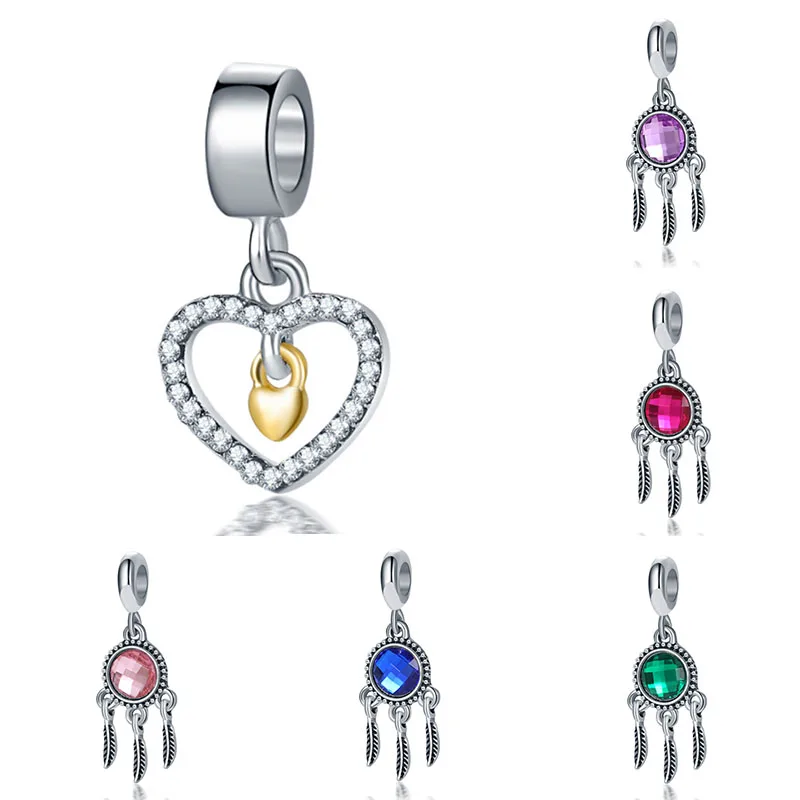 Подходят Pandora шармы Plata De Ley оригинальные браслеты бусины для изготовления модных