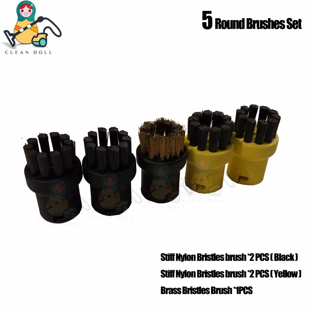 6-Pack чистая кукла нейлоновая и латунная Щетина Щетка Насадка для Karcher серии SC пароочиститель SC1020 SC1122 SC1402 SC1702