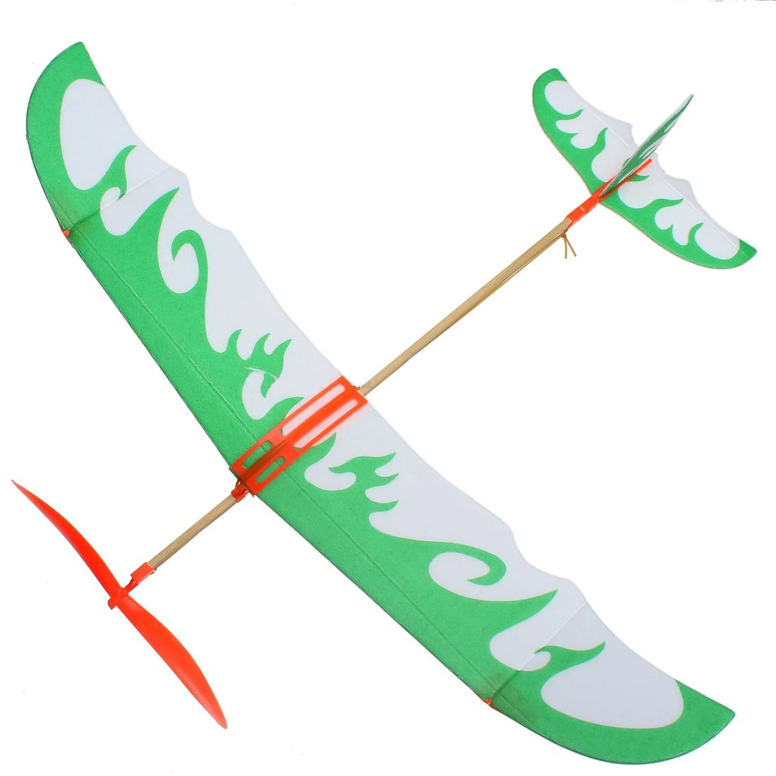 

DIY Kids Early Education Toy Rubber Band Powered Glider Plane Assemble Aircraft