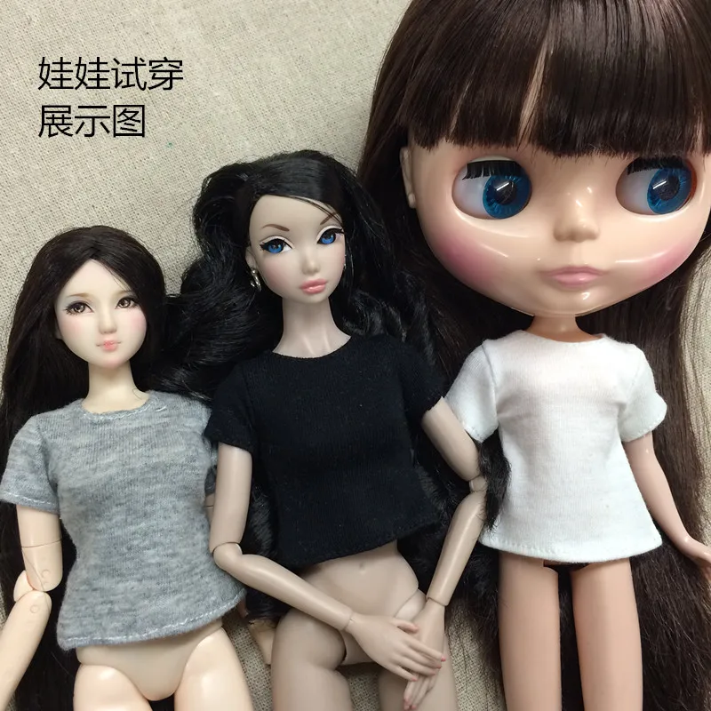 Бесплатная доставка 1/6 Модная Кукла Футболка Одежда для кукол Blyth Momoko Licca OB Azone