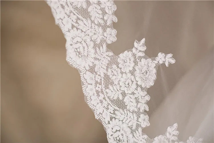 Высокое качество Кружевная аппликация один Слои Фата 2021 длиной 3 м собор