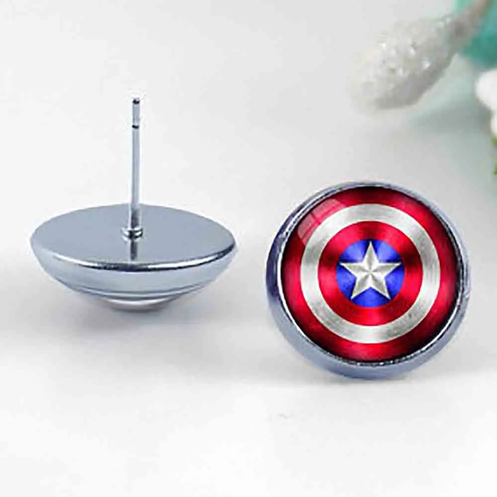 Женские серьги гвоздики в стиле Капитан Америка 1 шт./лот|stud earrings|earrings womenstud earrings