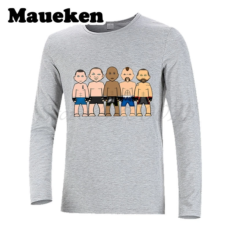 Мужская клетка с длинным рукавом FIGHTING LEGENDS Жорж St Pierre Fedor Emelianenko Anderson Silva Wanderlei Chuck
