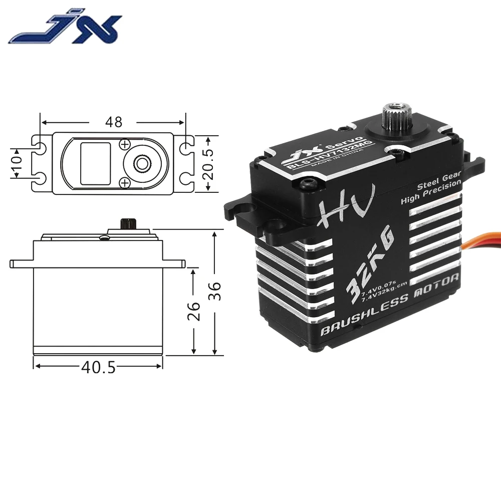 JX BLS-HV7132MG 32 кг металлические рулевого управления цифровой Шестерни HV сервопривод
