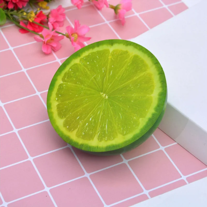 Lemon Новинка, арбуз, оранжевый, мягкий имитационный хлеб, торт, мягкий, ароматизированный, медленно поднимающийся, сжимается, игрушки для снятия стресса для детей, подарок на день рождения - Цвет: Lemon