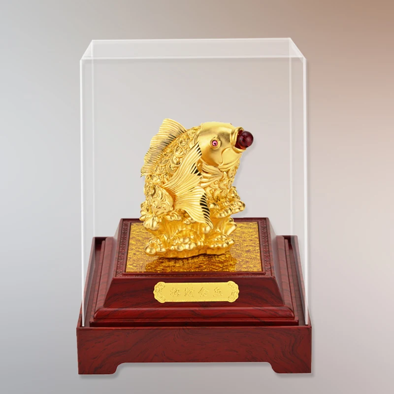 Asklove Fengshui Декор счастливое золото рыбные украшения Золотая фольга фигурка бонсай