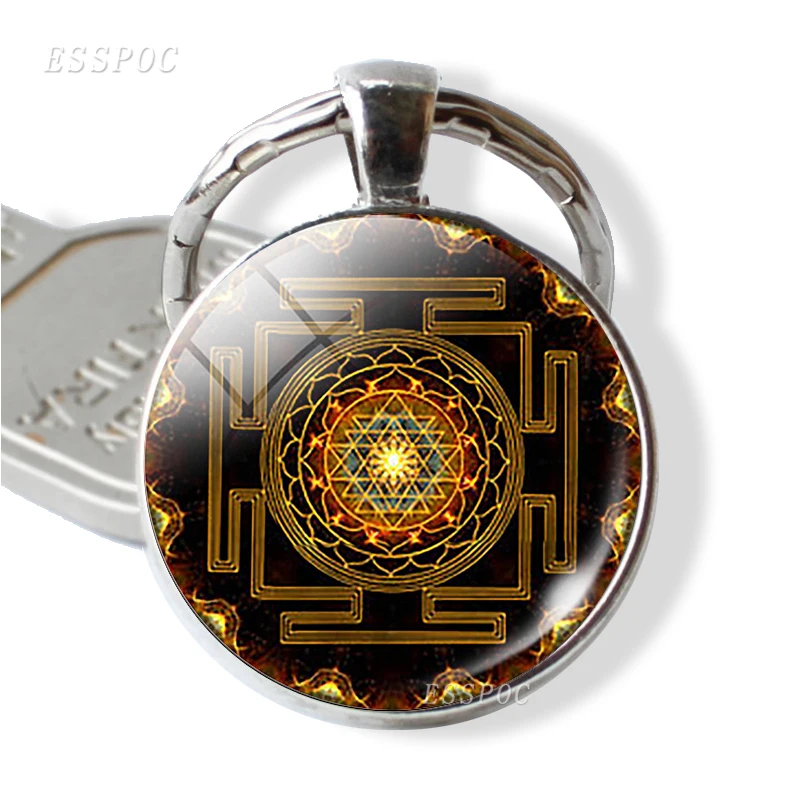 Sri Yantra Мандала брелок буддийские священные геометрические украшения Шри Янтра