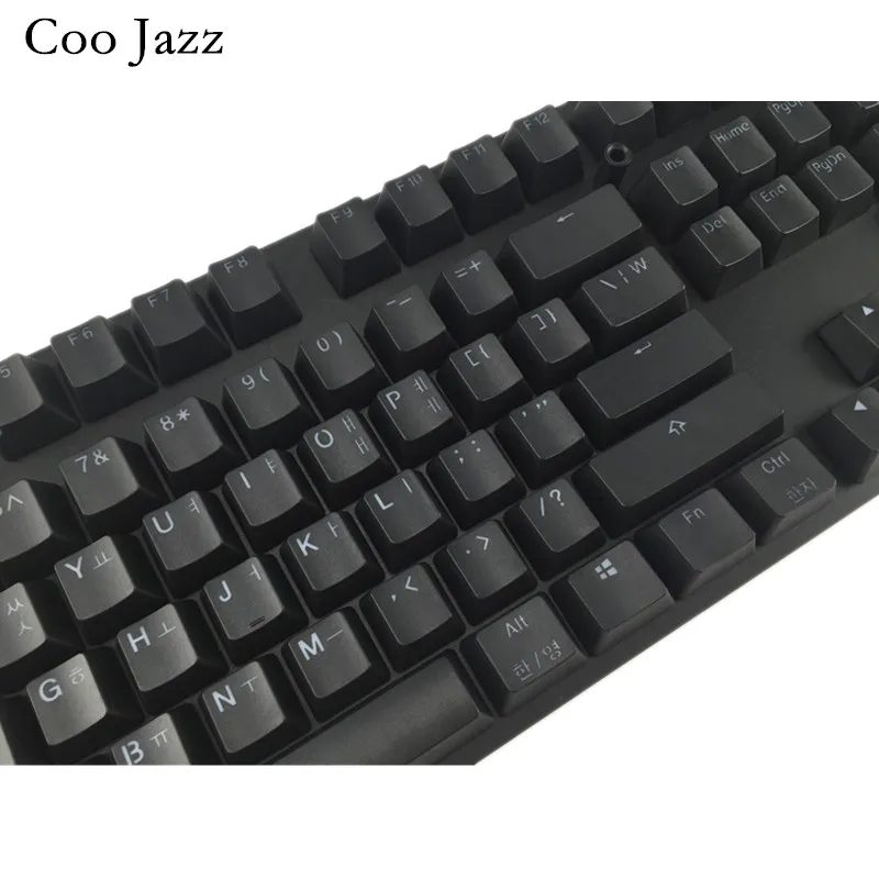 Крутые джазовые двухсторонние черные толстые PBT ANSI Корейская раскладка 108 с подсветкой OEM профиль Keycap для MX механическая клавиатура