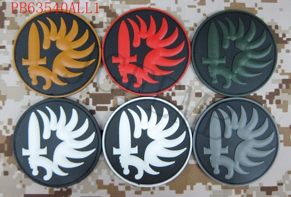 Военные тактические 3Д нашивки из ПВХ с крыльями победы Parachutist черные красные