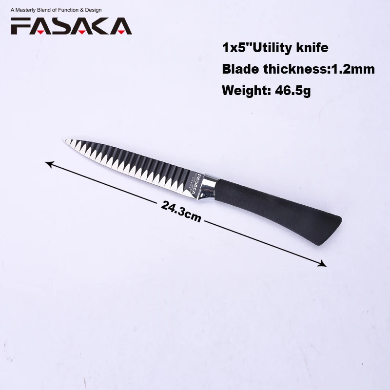 FASAKA Top Grade Stainless Steel 3CR13 Kitchen Knife 5''Utility 5''Kitchen Cutting Special Double Side Grinding Blade Tool | Дом
