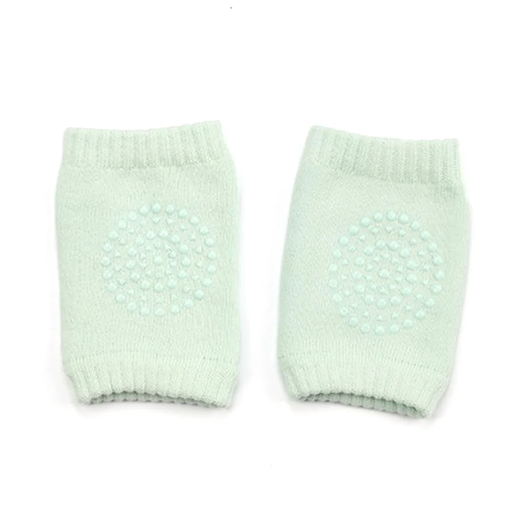 light green Мягкие защитные наколенники с бантом для малышей; мягкие уплотненные махровые противоскользящие наколенники для ползания; Защитные подушечки для малышей - Цвет: light green