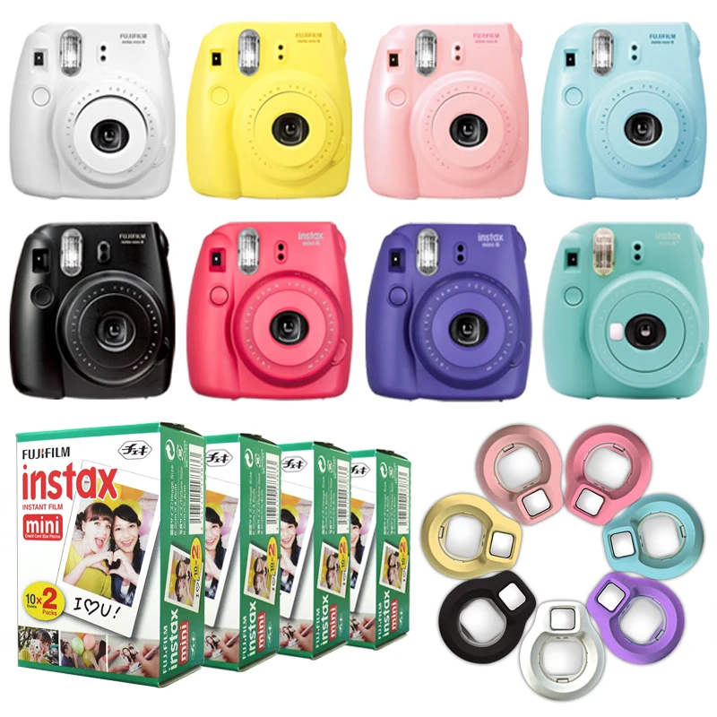 Fuji Fujifilm Instax Mini 8 мгновенная камера черный белый розовый синий малина виноград + 80