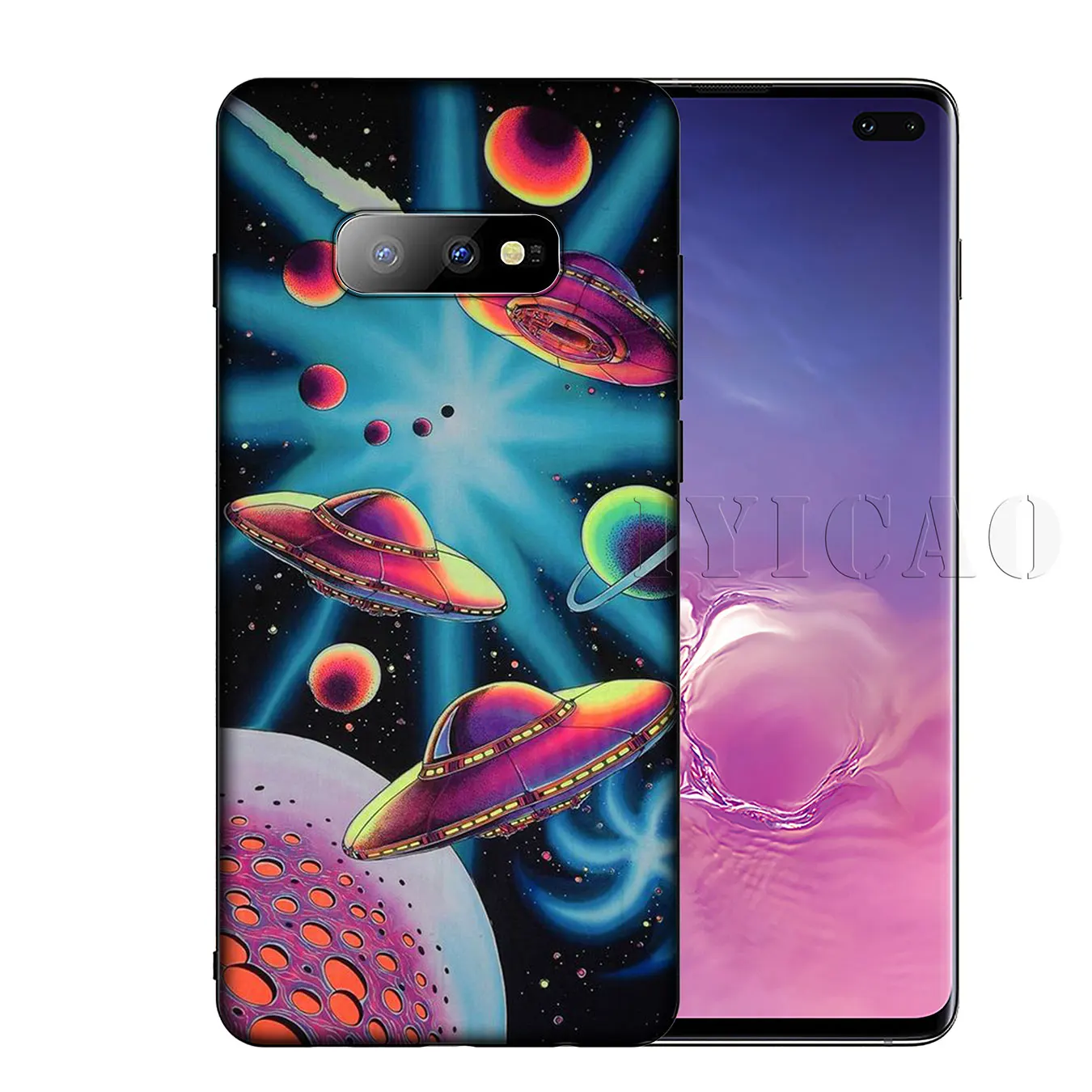 Trippy wall art Alien astronaut Soft Silicone Phone Case for Samsung Galaxy S20 Ultra S10 Lite S9 S8 Plus S6 S7 Edge S10e |
