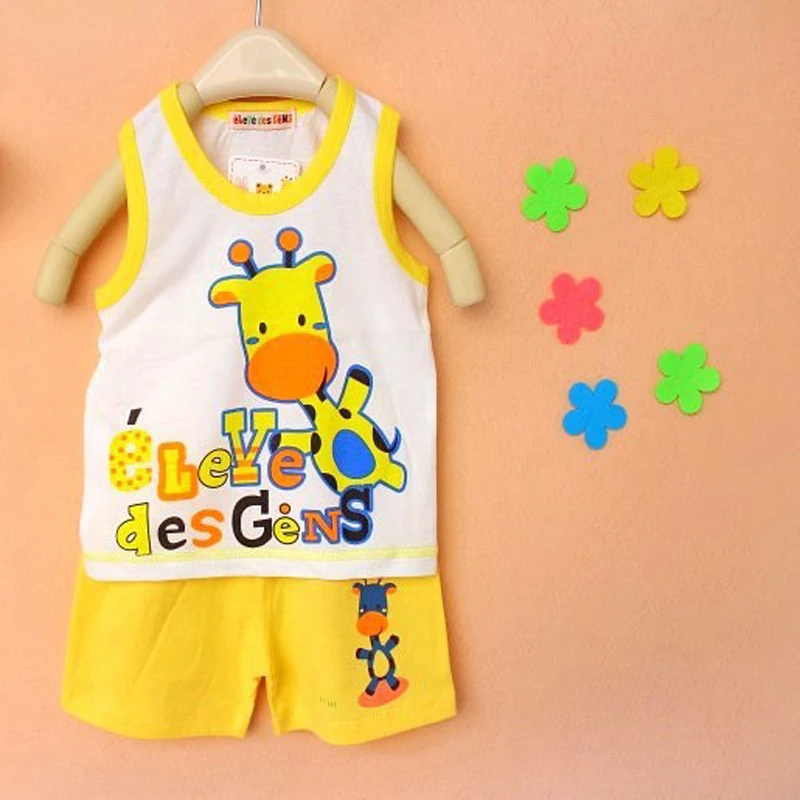 

New Kids Clothes Girls Boys Animal Shirt And Pants Children's Casual Set Baby Clothing Retail Children Suits 2Pcs