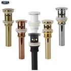 Качественная латунная раковина для ванной комнаты, выдвижной Слив с переливом, Чернаябелаяхромированнаяциркониевая ЗолотаяРозоваяORB пробка для отходов