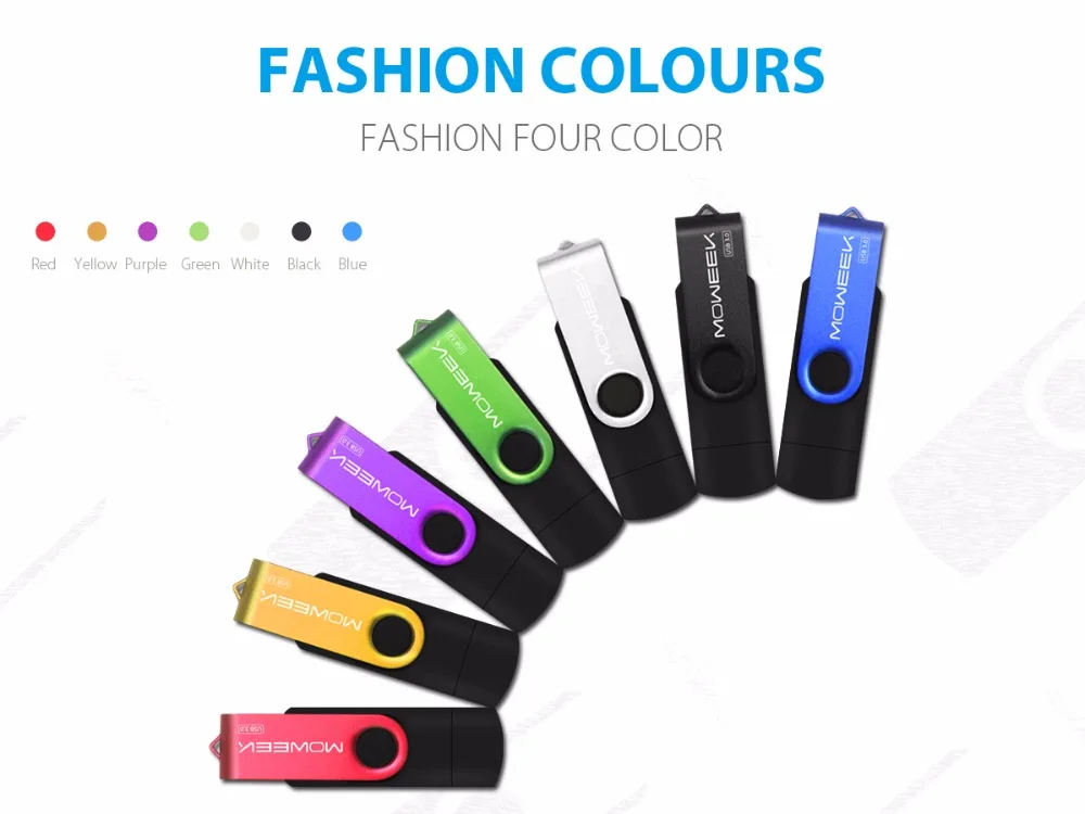 Moweek модный OTG флеш-накопитель 128 ГБ USB3.0 флеш-накопитель 32 Гб 16 Гб металлическая Флешка 8 Гб вращающаяся карта памяти U диск для Android OTG