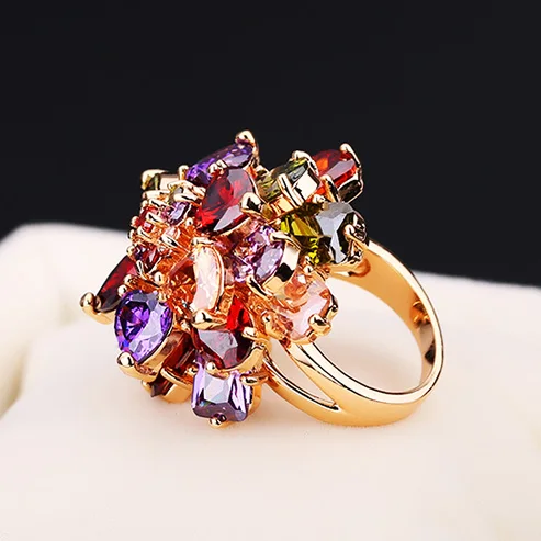 Модные Joyeria шампанское золото Цвет мульти Cz подвеска ожерелье с кристаллом