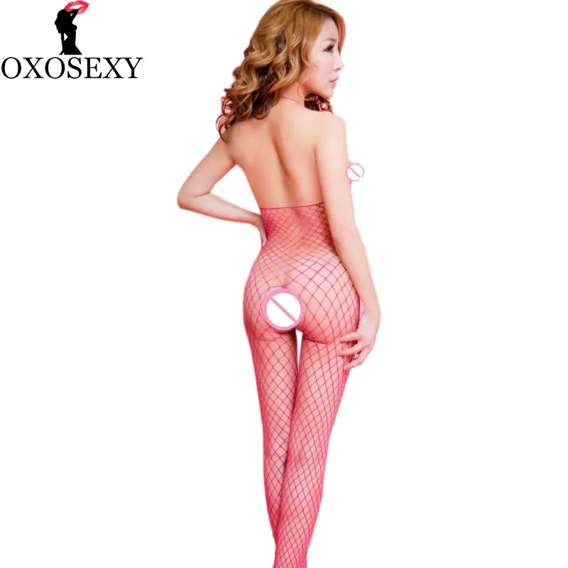 OXOSEXY 4 color Open Crotch Stockings mesh fishnet sexy lingerie hot Sexy costumes open crotch exposed bust erotic Lingerie 774 |