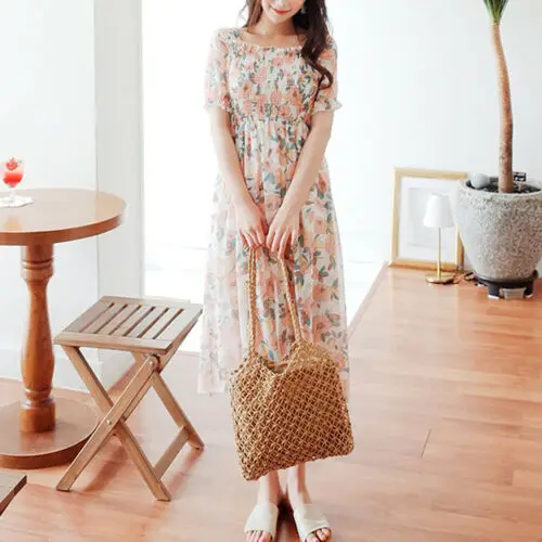 

Women Vintage Woven Shoulder Handbag Beach Tote Purse Summer Travel Straw Bag Ladies Hot Beachwear Casual Bags