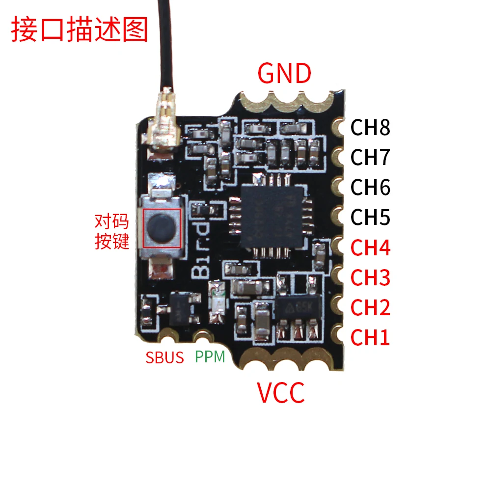 Мини приемник 2 4G 8CH D8 с PWM PPM SBUS выход совместим Frsky X9D Plus DJT DFT DHT|Детали и аксессуары|