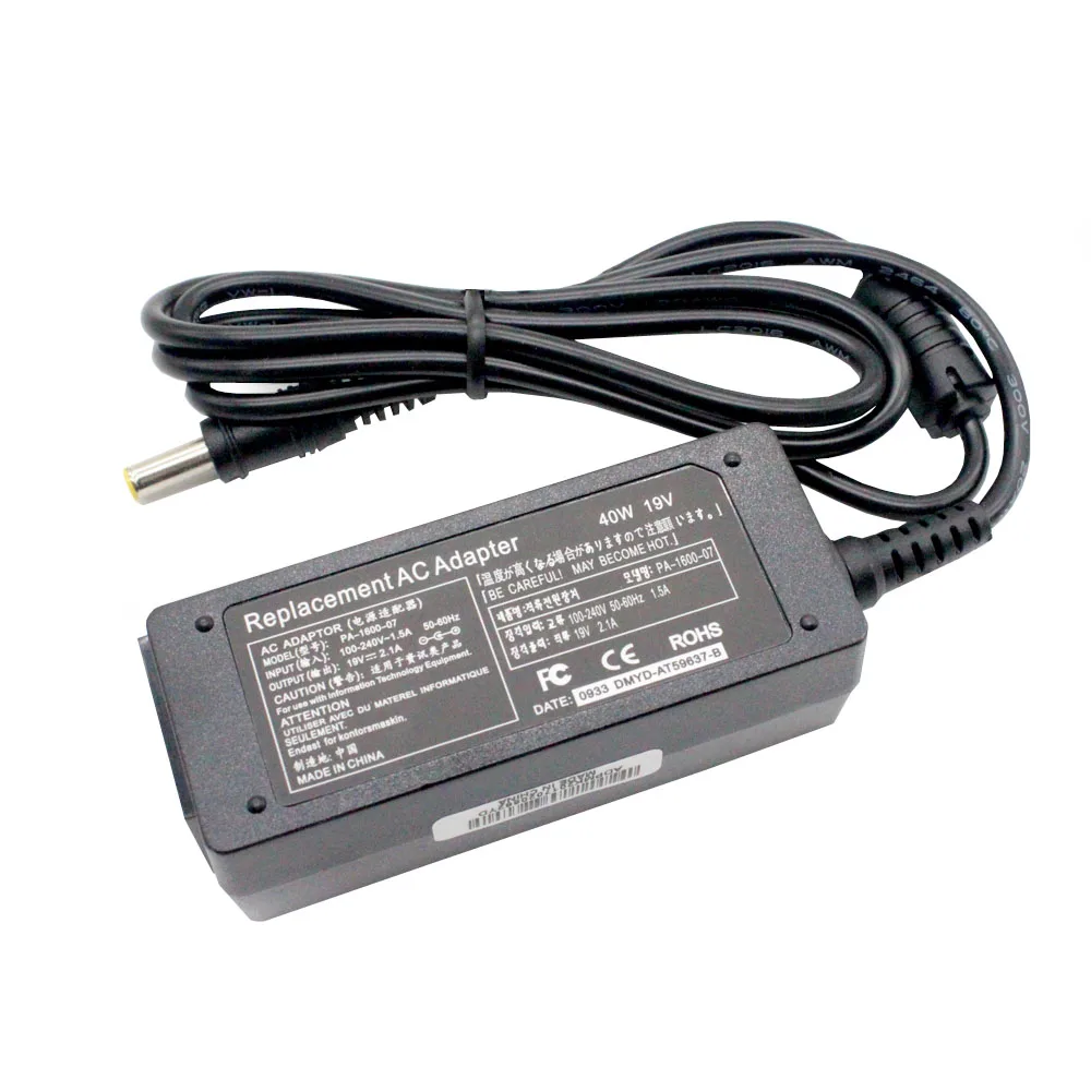 40W 19V 2.1A адаптер переменного тока питания для ноутбука Зарядное устройство