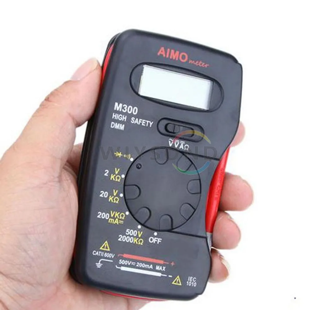 M061 AIMOM DMM мини встроенный карманный цифровой мультиметр Амперметр Вольтметр