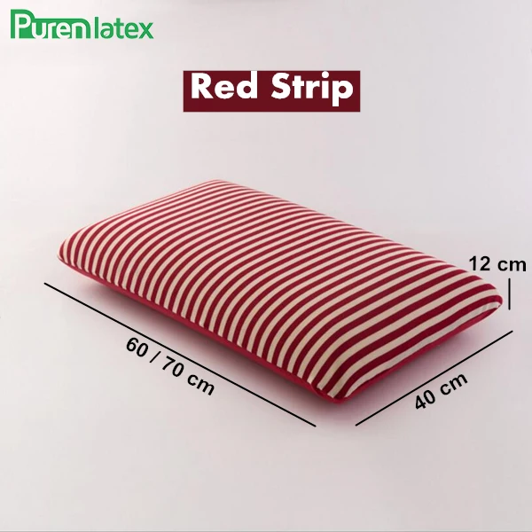 Red Strips PurenLatex 60*40*12 большой пены памяти продолговатые полоски мягкая Ортопедическая подушка спондилез Eczema предотвращает шейный позвонок подушка - Цвет: Red Strips