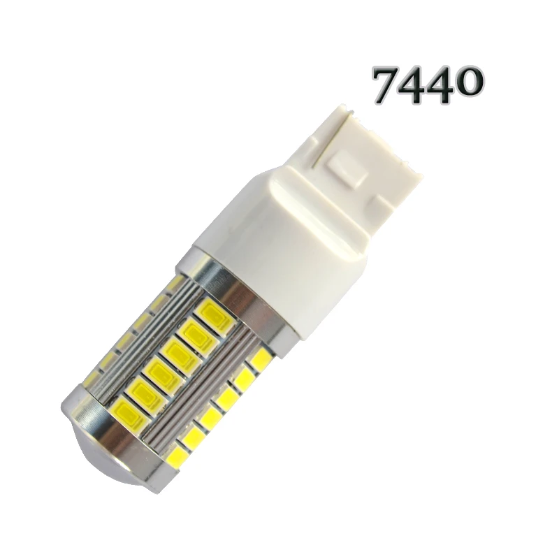10 шт. Автомобильные светодиодные лампы W21W T20 7440 33smd 7443 для указателей