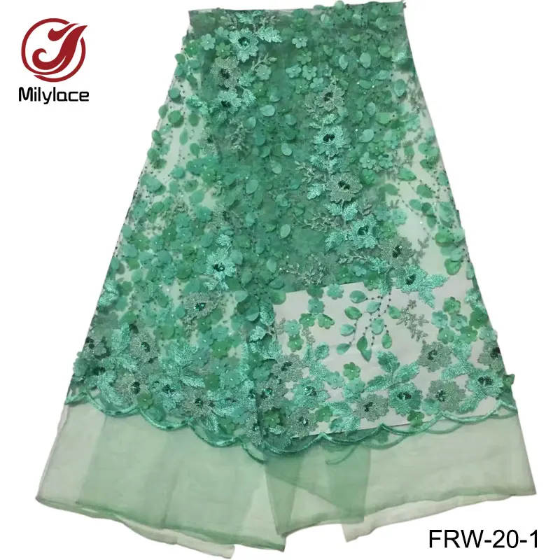 Объемный цветок кружева вышитые ткани оптом африканских сетка тюль кружевной в