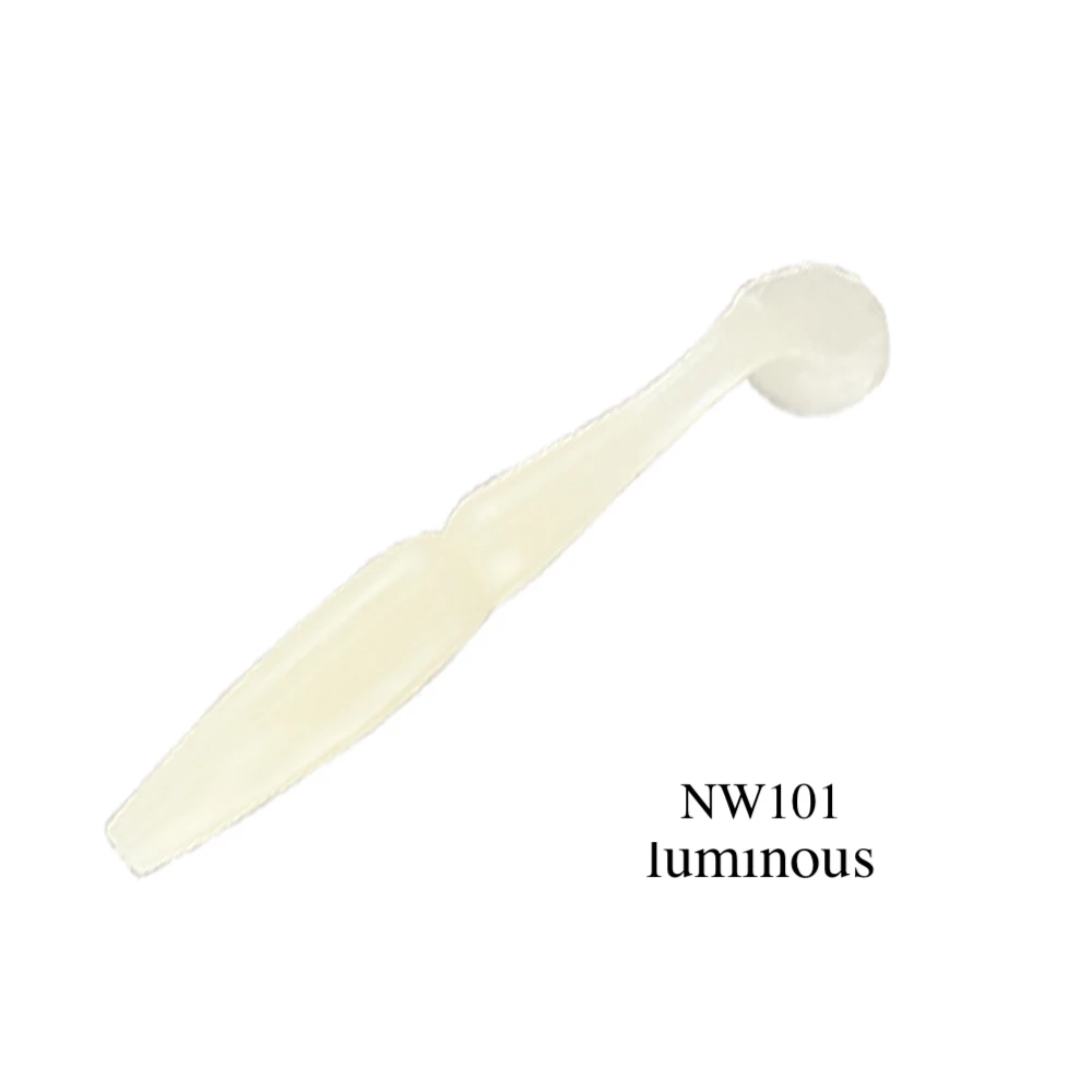 NW101 Luminous NOEBY 6 шт./пакет, Мягкая приманка с разрезным хвостом, 80 мм, 3,5 г, приманки для рыбалки, искусственные приманки для рыбалки, S3109 - Цвет: NW101 Luminous