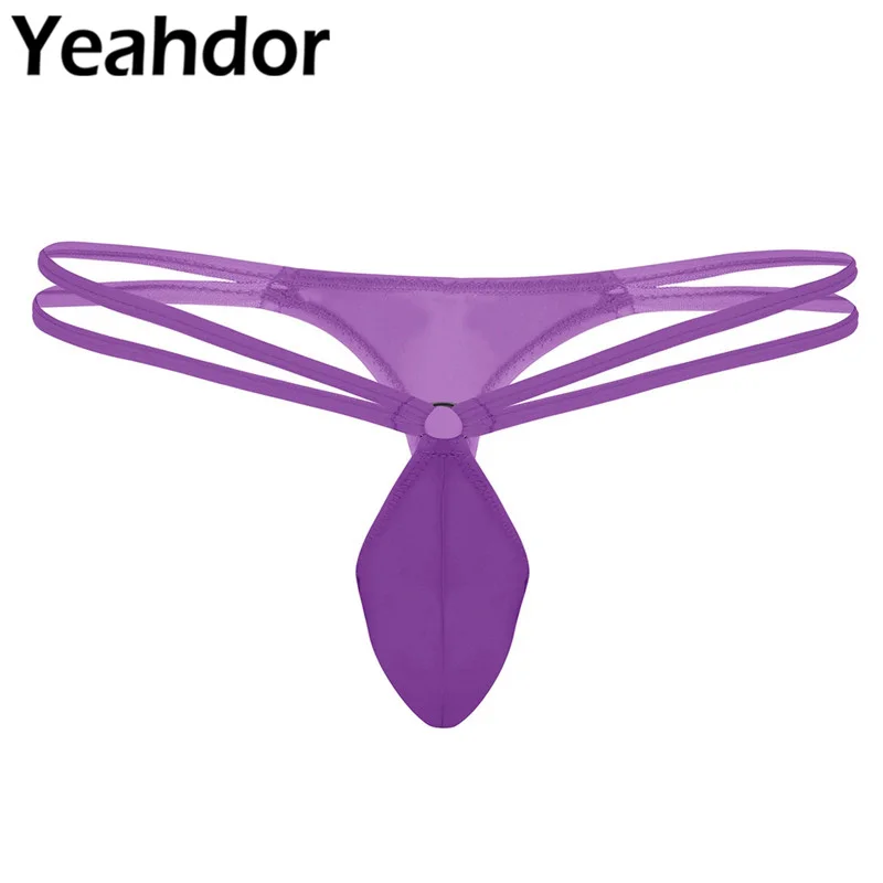 Трусы-стринги мужские с двойной талией трусы-танга низкой посадкой мешочком